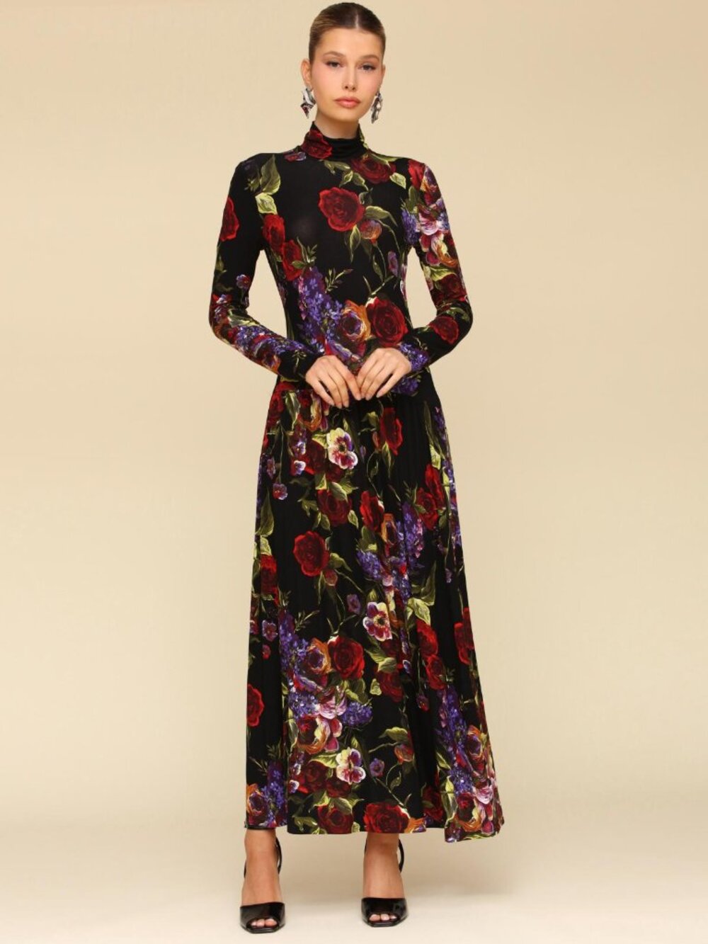 Avec Les Filles - Long Sleeve Turtleneck Maxi Dress - Sz 4